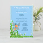 Bluebirds Mama et Bébé/Baby shower Invitation (Debout devant)