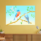 Bluebirds Streched Canvas Afdruk (Insitu (Woonkamer))