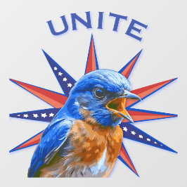 Bluebirds UNITE Window Cling (lijm aan de voorkant Raamsticker