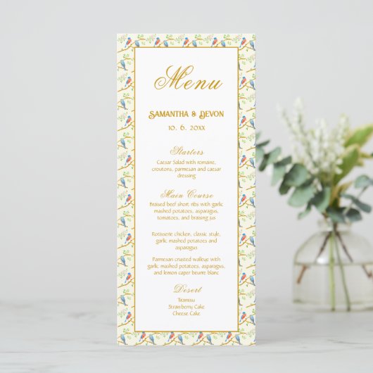 Bluebirds Wedding Menu (Debout devant)