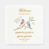 Bluebirds White Wedding Standaard servetten (Voorkant)