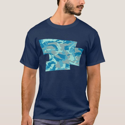 BlueBlast Camo Pattern Blown Pixel T-shirt (Voorkant)