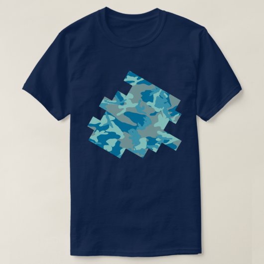 BlueBlast Camo Pattern Digital Sketch T-shirt (Design voorkant)