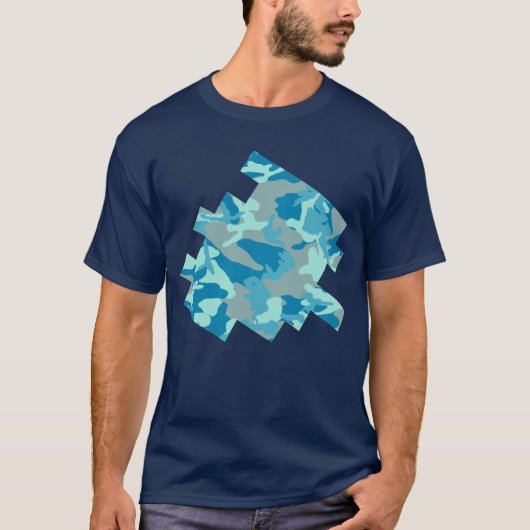 BlueBlast Camo Pattern Digital Sketch T-shirt (Voorkant)
