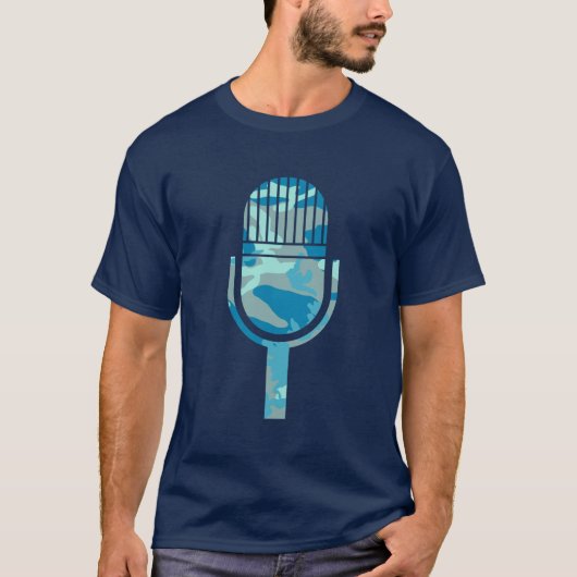 BlueBlast Camo Pattern  Mic T-shirt (Voorkant)