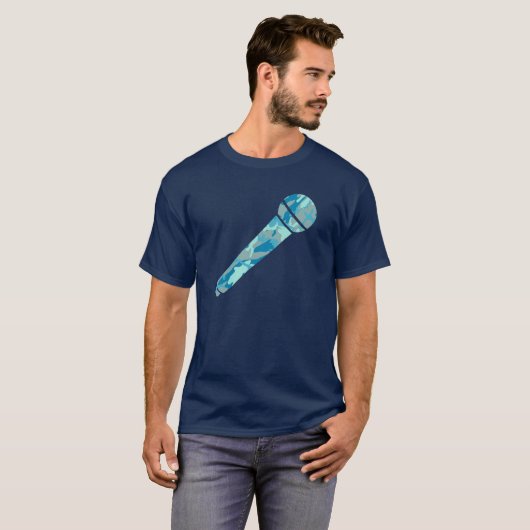 BlueBlast Camo Pattern-microfoon T-shirt (Voorkant volledig)