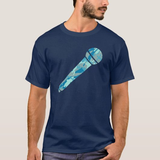 BlueBlast Camo Pattern-microfoon T-shirt (Voorkant)