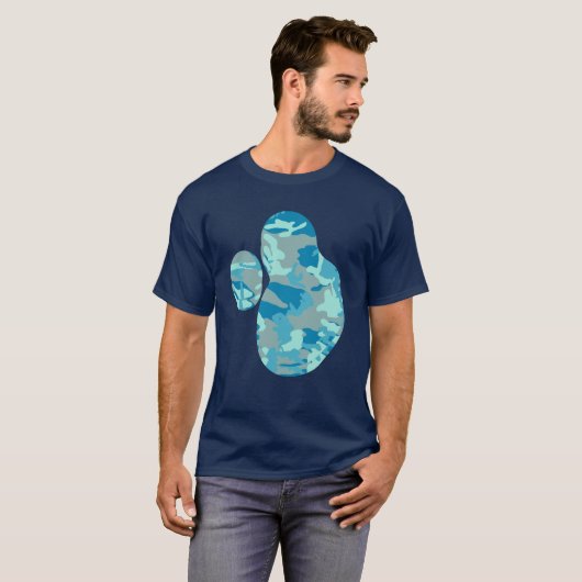 BlueBlast Camo Pattern Paint Splat v2 T-shirt (Voorkant volledig)