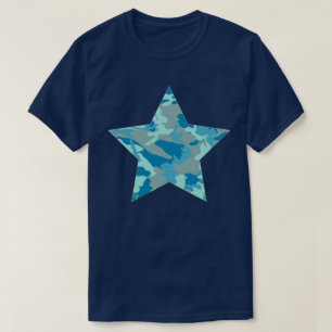 BlueBlast Camo Pattern Star T-shirt