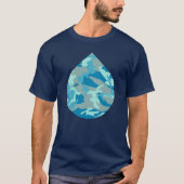 BlueBlast Camo Pattern Teardrop T-shirt (Voorkant)