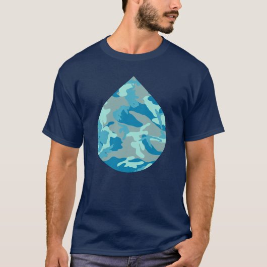BlueBlast Camo Pattern Teardrop T-shirt (Voorkant)