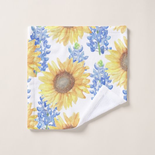 Bluebonnet et tournesol (Gant de toilette)
