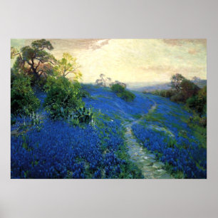 Bluebonnet Field, schilderij van Julian Onderdonk Poster