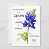 Bluebonnet Floral on White, Wedding Invitation (Devant)