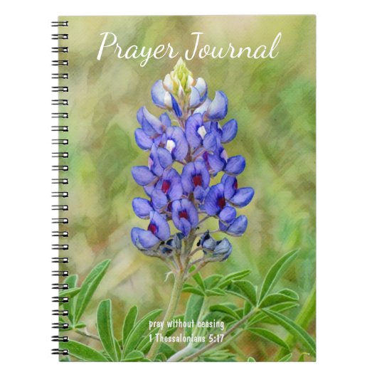 Bluebonnet Flower Blue Flower Art Prayer Journal Notitieboek (Voorkant)