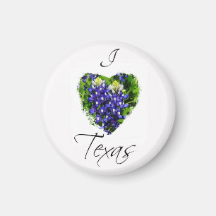 Bluebonnet "I Love Texas" — Heart Design Magnet Magneet