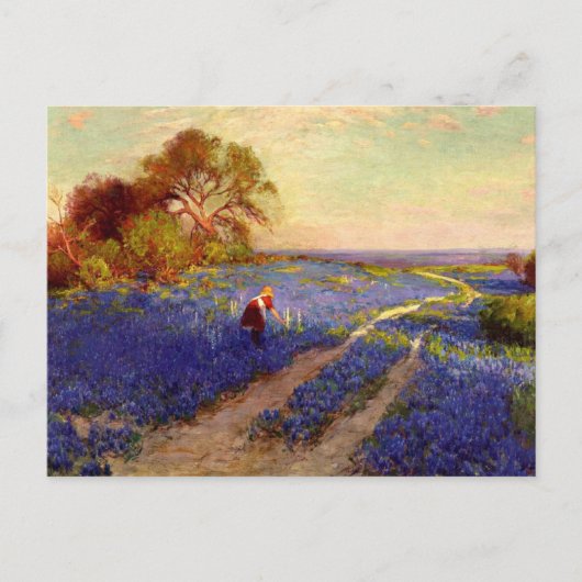 Bluebonnet Scene met Girl Briefkaart (Voorkant)