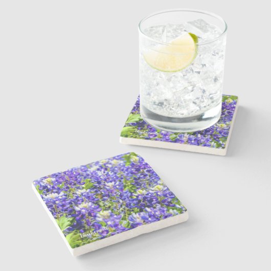 Bluebonnet stenen onderzetters (Zijkant)