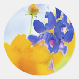 Bluebonnet-Sticker Ronde Sticker