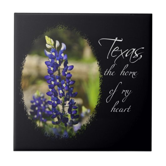 Bluebonnet "Texas the Home of My Heart" Tile Tegeltje (Voorkant)