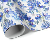 Bluebonnet Texas Wild Flower Patroon Cadeaupapier (Rol Hoek)