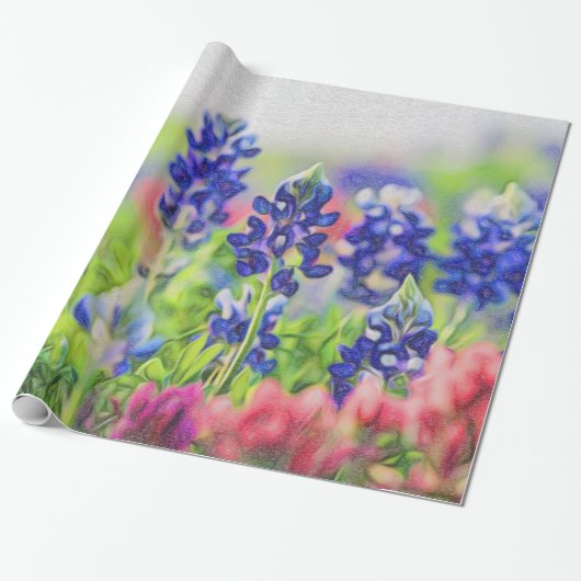 Bluebonnet Thleed Gift Wrap Cadeaupapier (Uitgerold)