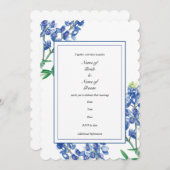 Bluebonnet Wedding Invitation Kaart (Voorkant / Achterkant)