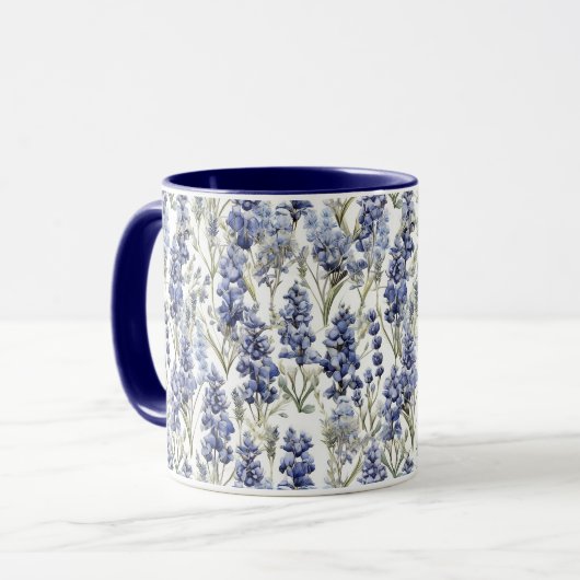 Bluebonnet Wildflower Pattern, Texas State Flower Mok (Voorkant links)