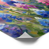 Bluebonnets Abstracte Bloemkunst Poster (Hoek)