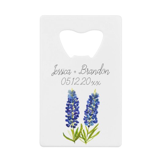 Bluebonnets Aquarelle Bleu Fleur Floral Mariage (Devant)