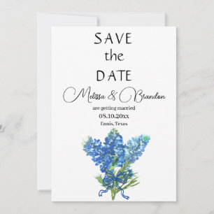 Bluebonnets Blauw Bloemen Texas Rustieke Bruiloft Kaart