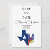 Bluebonnets Blauw Bloemen Texas Rustieke Bruiloft Kaart (Voorkant)