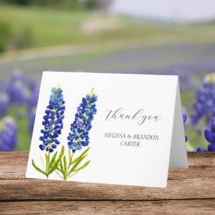 Bluebonnets Blue Floral Mariage Merci