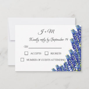 Bluebonnets Blue Floral Texas fleurs Moderne RSVP