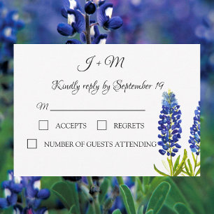 Bluebonnets Blue Floral Texas fleurs Moderne RSVP