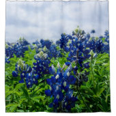 Bluebonnets Blue Floral Texas Texan Elegant Douchegordijn (Voorkant)