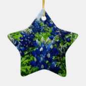 Bluebonnets Blue Floral Texas Texan Elegant Keramisch Ornament (Achterkant)