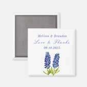 Bluebonnets Blue Floral Texas Wedding Dank u Magneet (Voorkant / Achterkant)