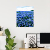 Bluebonnets Blue Flowers Texas Texan Floral Poster (Bureau à domicile)