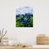Bluebonnets Blue Flowers Texas Texan Floral Poster (Cuisine)
