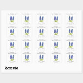 Bluebonnets bruid en bruidegom rustieke moderne br vierkante sticker (Vel)