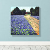 Bluebonnets Dirt Road Print (Insitu (Houten vloer))