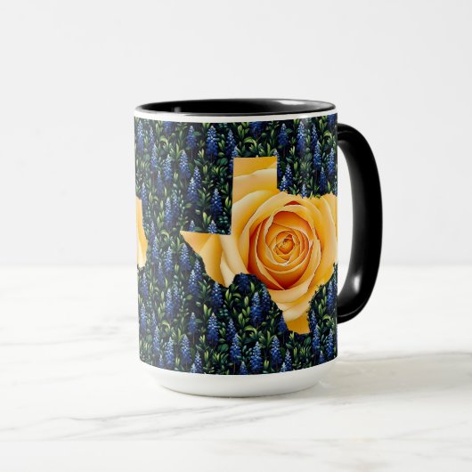 Bluebonnets du Texas et Mug de rose jaune (Devant droit)