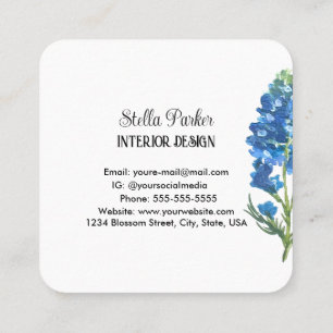 Bluebonnets Elegant Floral Texas Visitekaartje