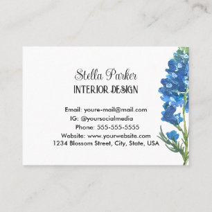 Bluebonnets Elegant Floral Texas Visitekaartje