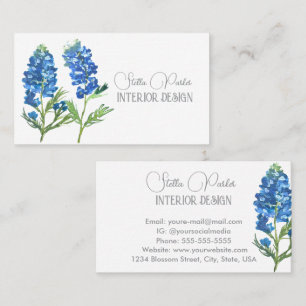 Bluebonnets Elegante Bloem Texas Zakelijke Kaart Visitekaartje