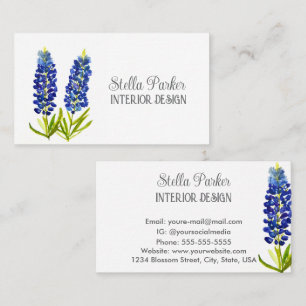 Bluebonnets Elegante Bloem Texas Zakelijke Kaart Visitekaartje
