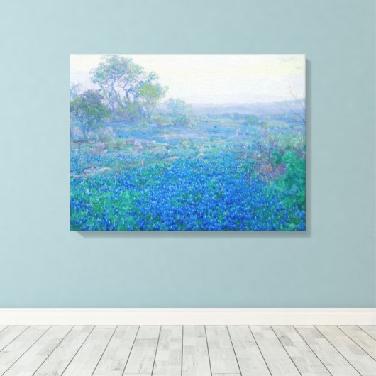 Bluebonnets near San Antonio, Texas door Onderdonk Canvas Afdruk (Insitu (Houten vloer))