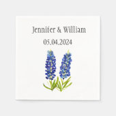 Bluebonnets Texaanse waterverf Bloemen Bruiloft Servet (Voorkant)