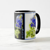 Bluebonnets texans avec noir, Mug (Devant droit)
